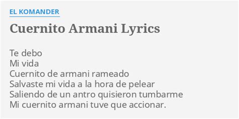 cuernito armani lyrics.